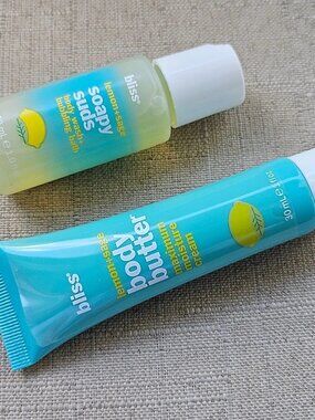 Bliss Lemony Trinkets Body Butter + Soupy Suds Lemon + Sage Moisture Cream